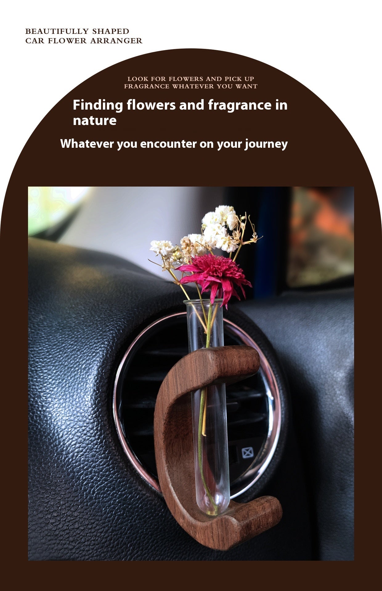 C-Shaped Car Flower Holder