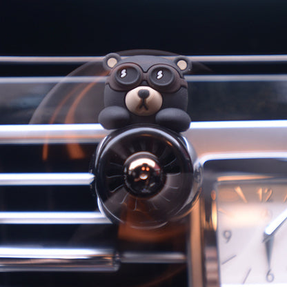 Sky Pilot Bear Car Vent Clip – Spinning Plane Aromatherapy