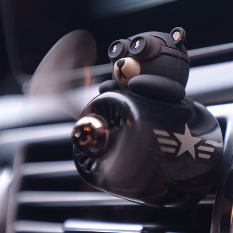 Sky Pilot Bear Car Vent Clip – Spinning Plane Aromatherapy