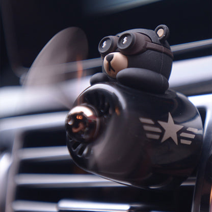 Sky Pilot Bear Car Vent Clip – Spinning Plane Aromatherapy
