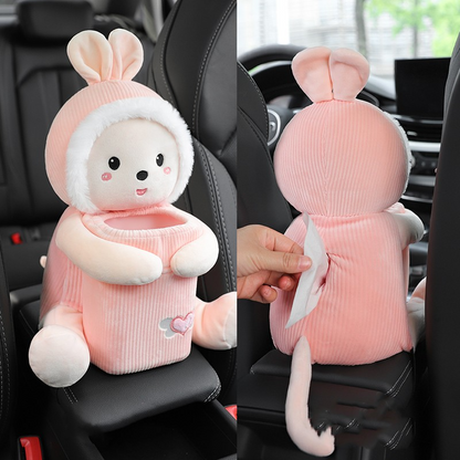 Dual-Function Cute Car Tissue Box & Trash Can