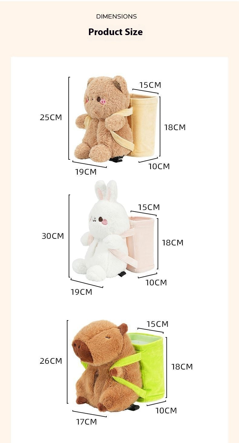 Capybara Plush Tissue Box – Car Armrest Organizer