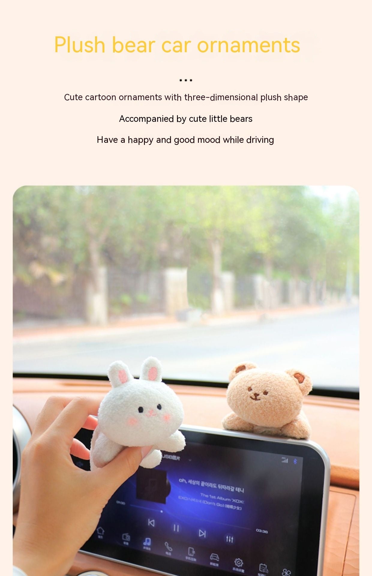 Cute Plush Car Dashboard Doll – Adorable Decor