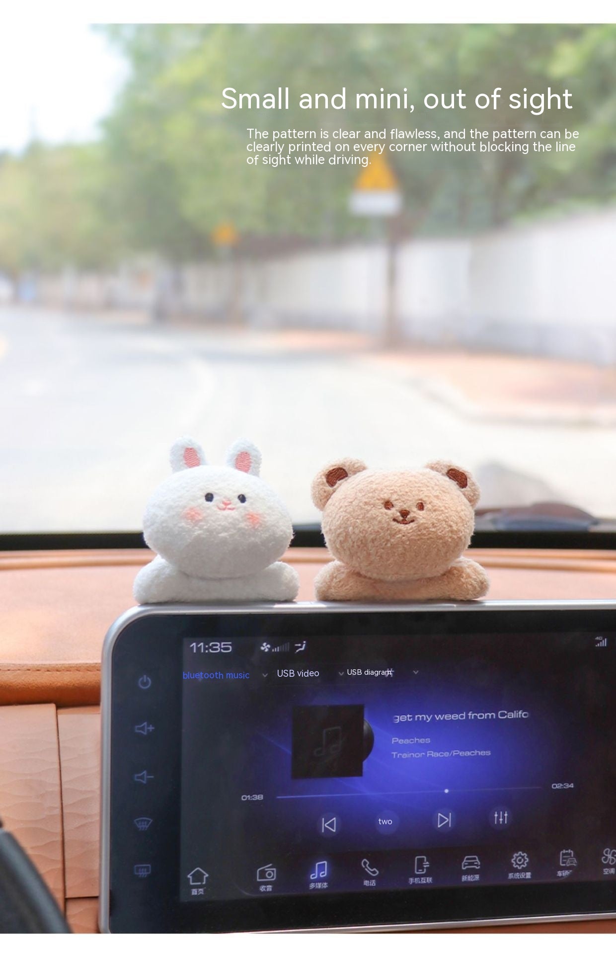 Cute Plush Car Dashboard Doll – Adorable Decor