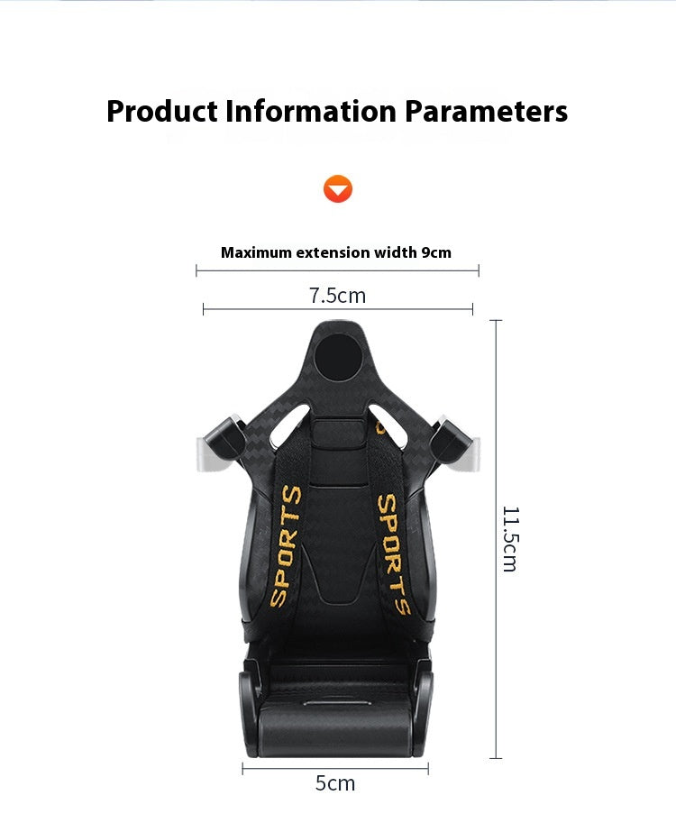 Racing Seat Car Phone Holder – 360° Air Vent Mount