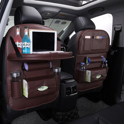 Premium Leather Car Seat Back Organizer – Stylish & Spacious Storage Bag