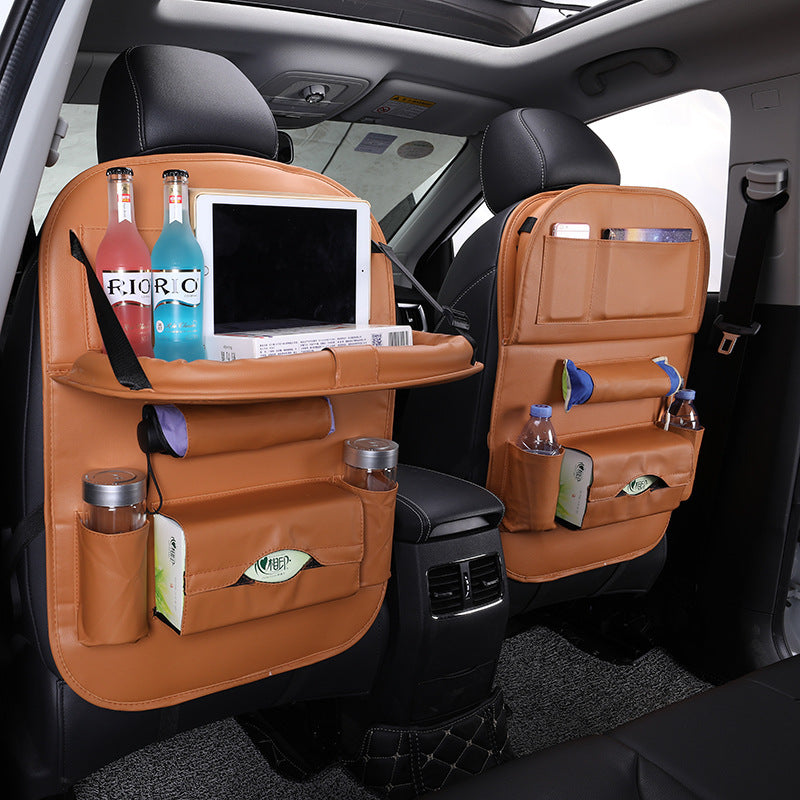 Premium Leather Car Seat Back Organizer – Stylish & Spacious Storage Bag