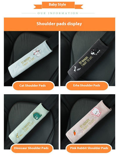 Animal Headrest & Seatbelt Strap Cute Cushion Set