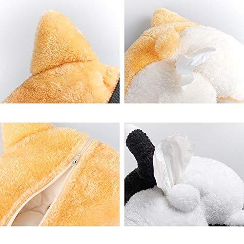 Plush Corgi Butt Tissue Box Cover – Car Armrest Organizer