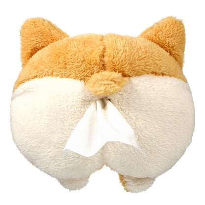 Plush Corgi Butt Tissue Box Cover – Car Armrest Organizer