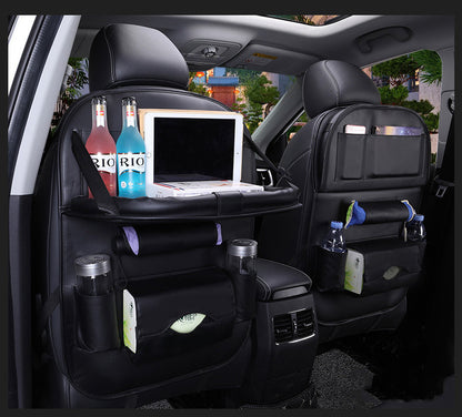 Premium Leather Car Seat Back Organizer – Stylish & Spacious Storage Bag