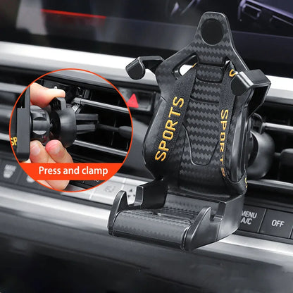Racing Seat Car Phone Holder – 360° Air Vent Mount