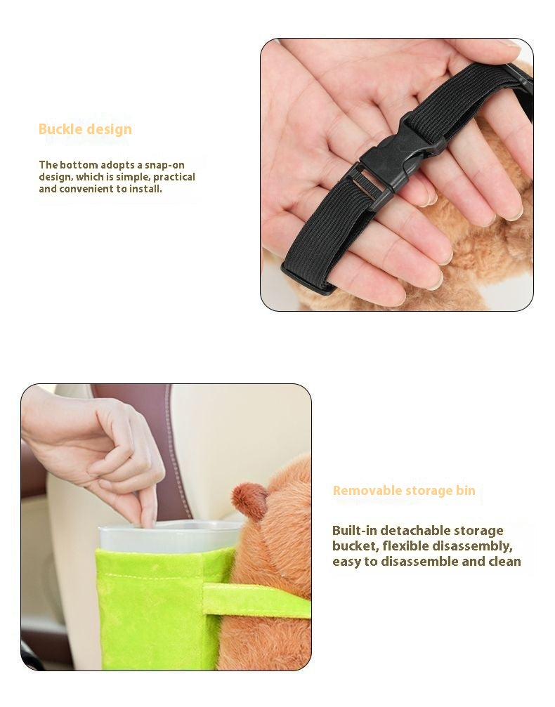 Capybara Plush Tissue Box – Car Armrest Organizer