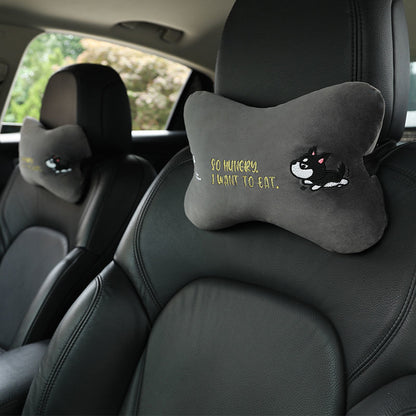 Animal Headrest & Seatbelt Strap Cute Cushion Set