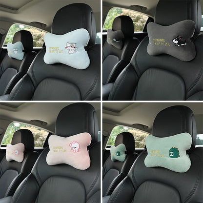 Animal Headrest & Seatbelt Strap Cute Cushion Set