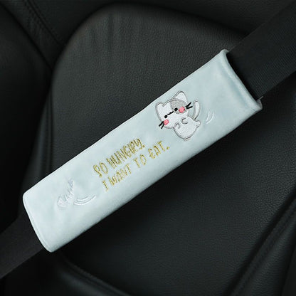 Animal Headrest & Seatbelt Strap Cute Cushion Set