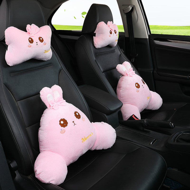 Cartoon Car Pillow Set – Lumbar & Headrest Support