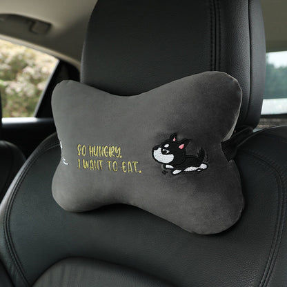 Animal Headrest & Seatbelt Strap Cute Cushion Set