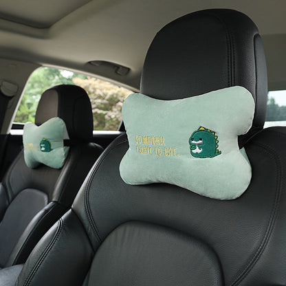 Animal Headrest & Seatbelt Strap Cute Cushion Set