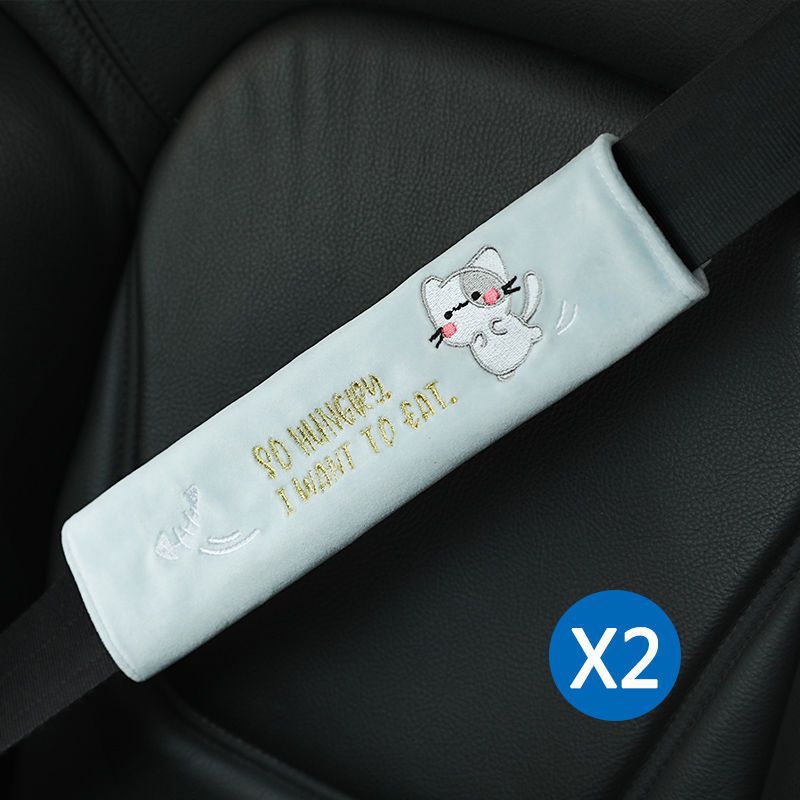 Animal Headrest & Seatbelt Strap Cute Cushion Set