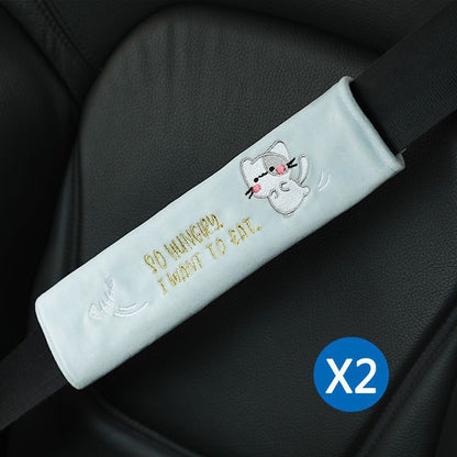 Animal Headrest & Seatbelt Strap Cute Cushion Set