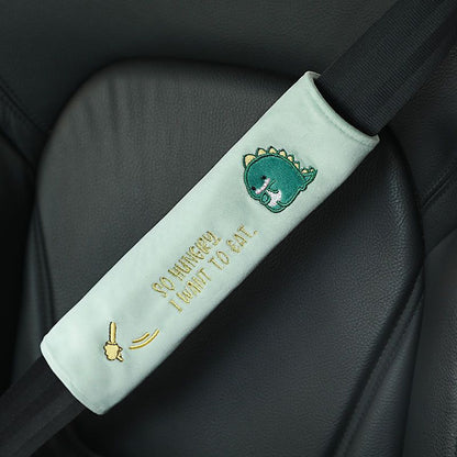 Animal Headrest & Seatbelt Strap Cute Cushion Set