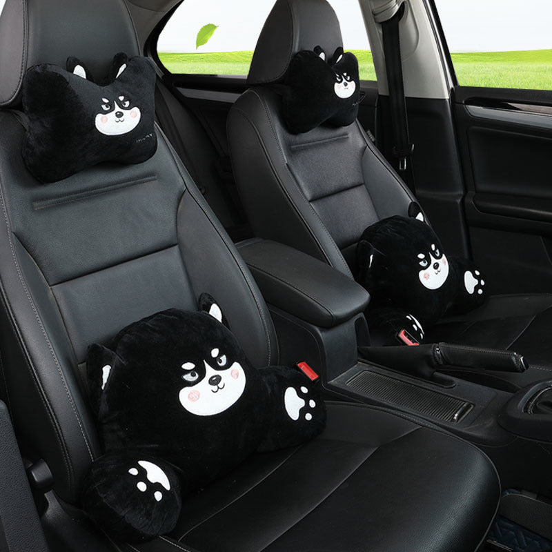 Cartoon Car Pillow Set – Lumbar & Headrest Support