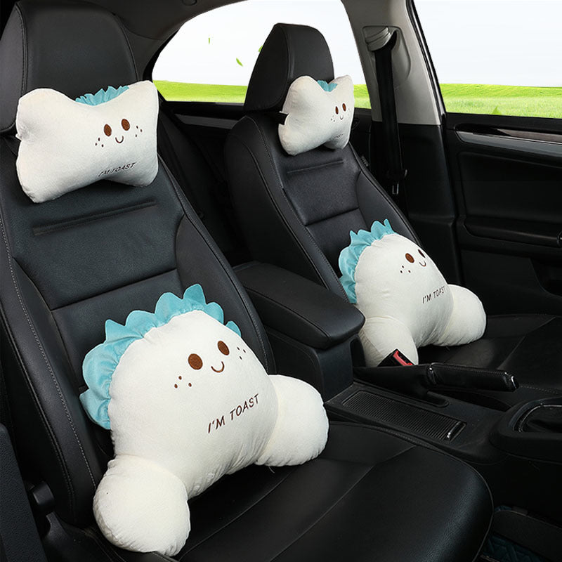 Cartoon Car Pillow Set – Lumbar & Headrest Support
