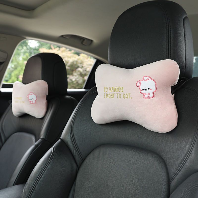Animal Headrest & Seatbelt Strap Cute Cushion Set