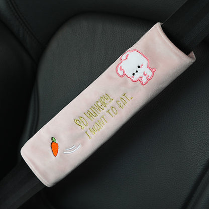 Animal Headrest & Seatbelt Strap Cute Cushion Set