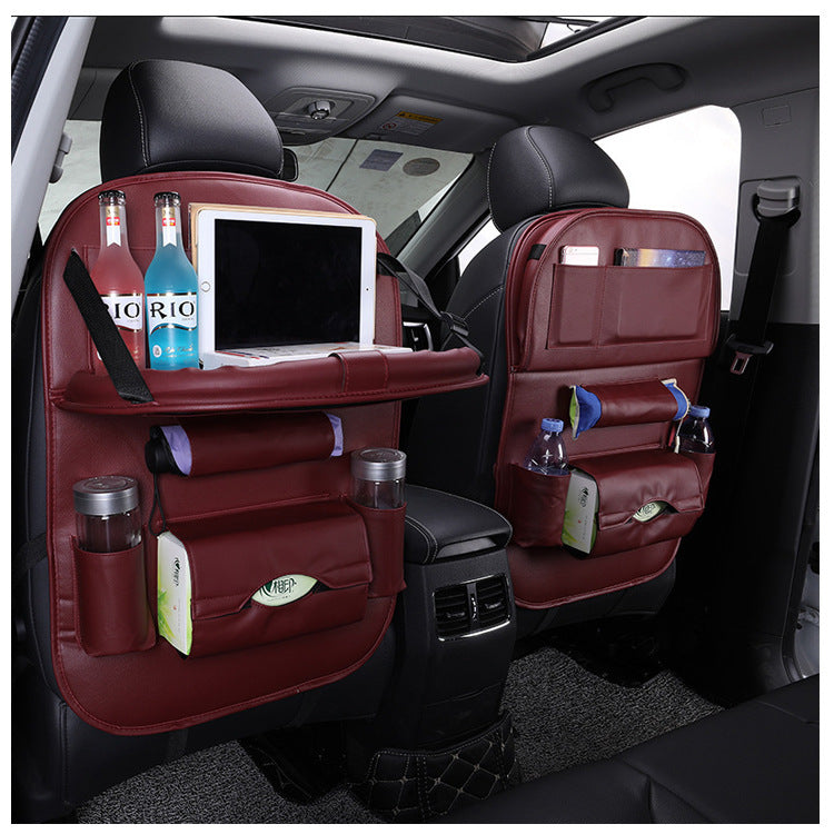 Premium Leather Car Seat Back Organizer – Stylish & Spacious Storage Bag