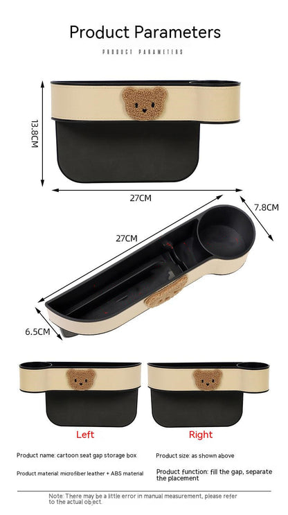 Cartoon Bear Car Seat Gap Organizer – Practical & Cute