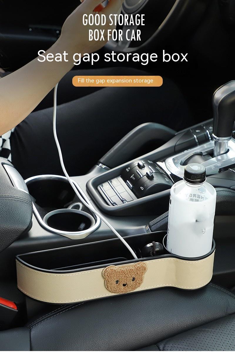 Cartoon Bear Car Seat Gap Organizer – Practical & Cute