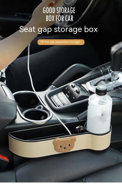 Cartoon Bear Car Seat Gap Organizer – Practical & Cute