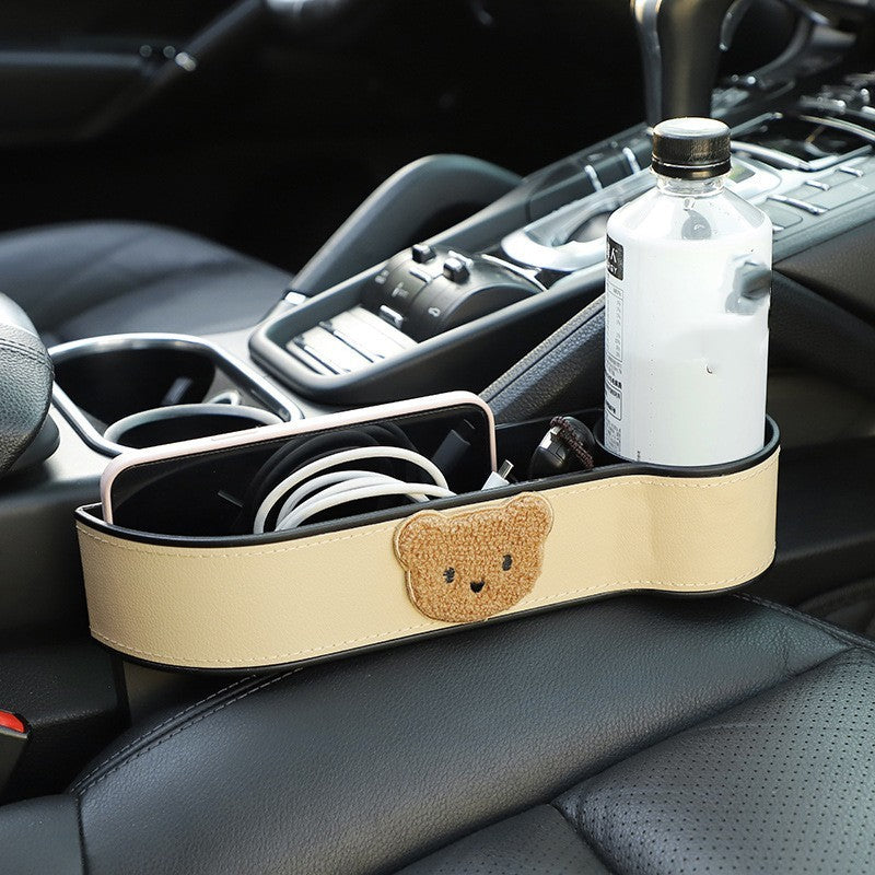 Cartoon Bear Car Seat Gap Organizer – Practical & Cute