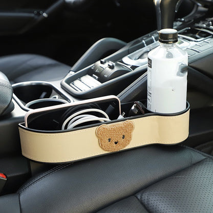 Cartoon Bear Car Seat Gap Organizer – Practical & Cute
