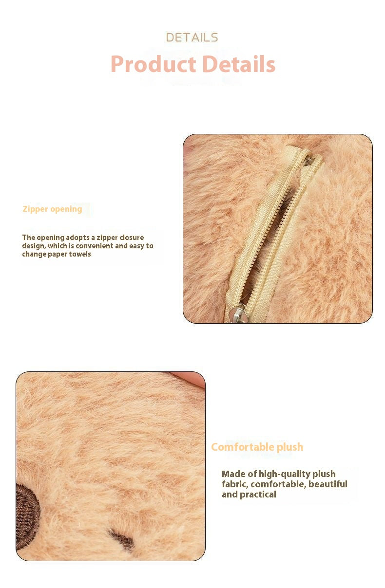 Capybara Plush Tissue Box – Car Armrest Organizer