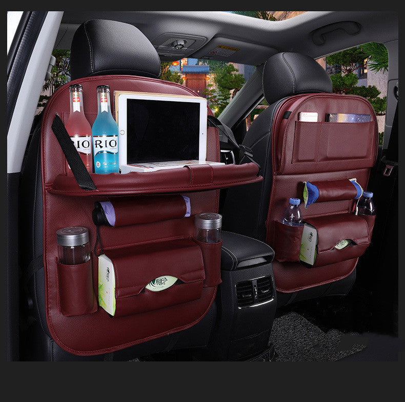 Premium Leather Car Seat Back Organizer – Stylish & Spacious Storage Bag