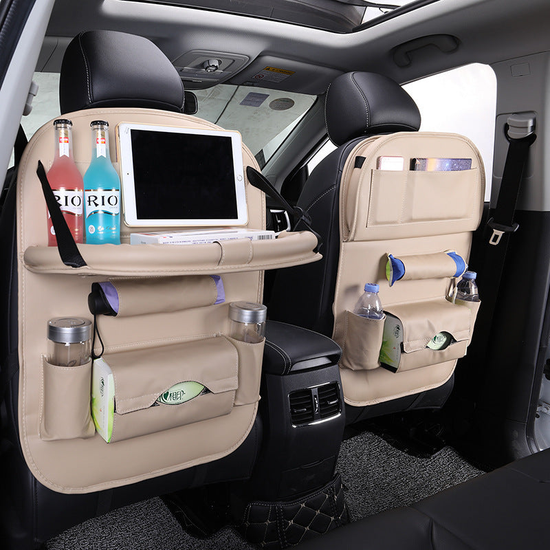 Premium Leather Car Seat Back Organizer – Stylish & Spacious Storage Bag