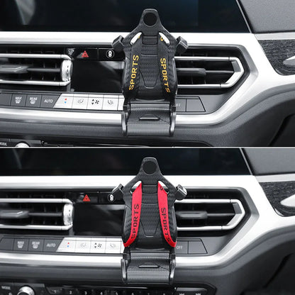 Racing Seat Car Phone Holder – 360° Air Vent Mount