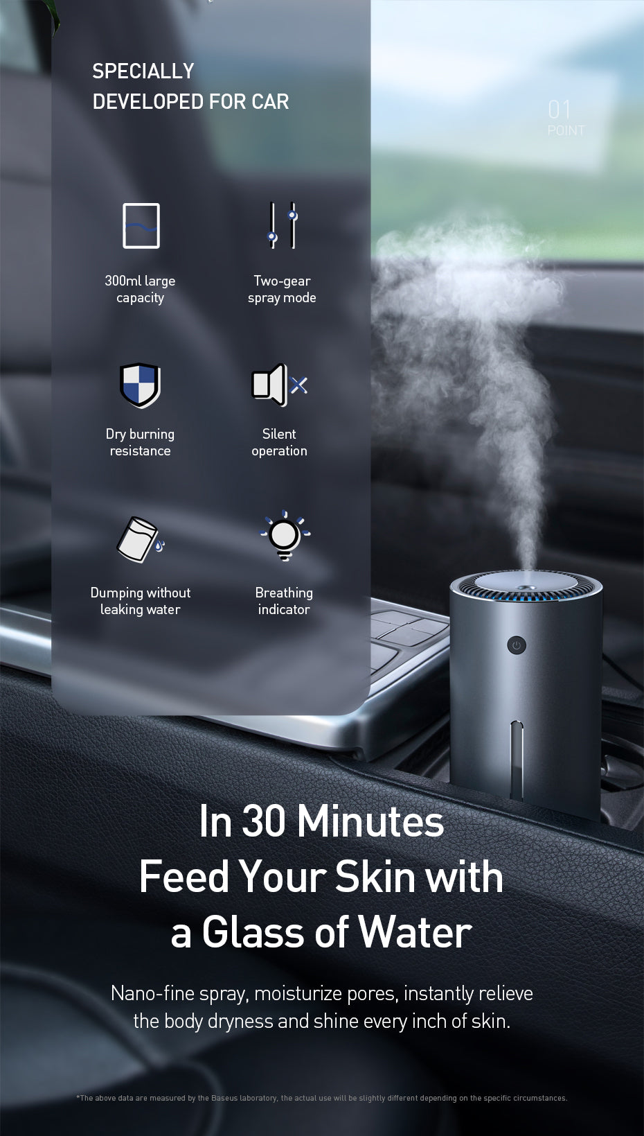 Portable Car Humidifier BASEUS – Portable Air Moisturizer for a Fresh and Comfortable Drive