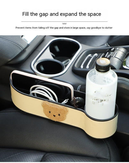 Cartoon Bear Car Seat Gap Organizer – Practical & Cute