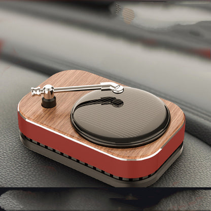 Solar-Powered Rotating Record Player Car Perfume – Aromatherapy & Stylish Decor